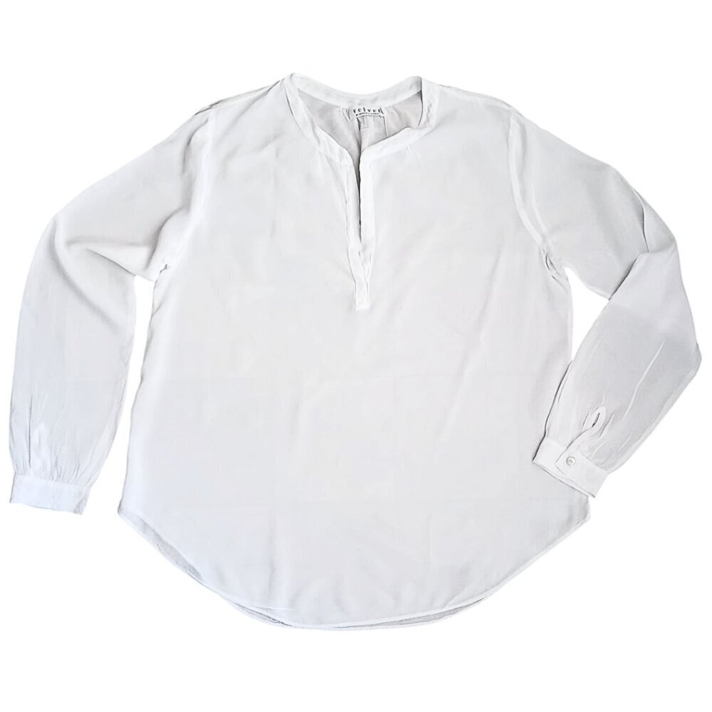 Velvet by Graham & Spencer White Women’s Blouse Long Sleeve Minimal Top, Size M